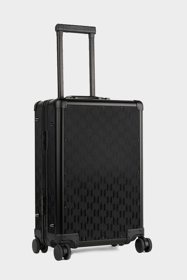 KARL LAGERFELD TRAVEL SUITCASE - 1QB Kl Monogram Aop Black